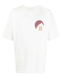 T-shirt à col rond imprimé blanc Rhude