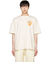 T-shirt à col rond imprimé blanc Rhude