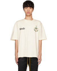 T-shirt à col rond imprimé blanc Rhude