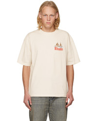 T-shirt à col rond imprimé blanc Rhude