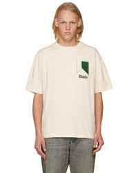 T-shirt à col rond imprimé blanc Rhude