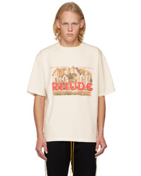 T-shirt à col rond imprimé blanc Rhude