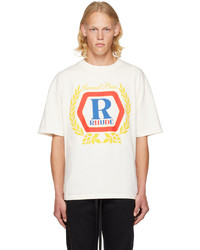 T-shirt à col rond imprimé blanc Rhude