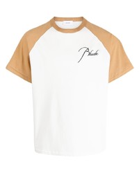 T-shirt à col rond imprimé blanc Rhude