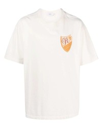 T-shirt à col rond imprimé blanc Rhude