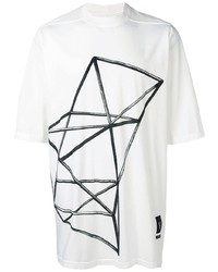 T-shirt à col rond imprimé blanc Rick Owens DRKSHDW