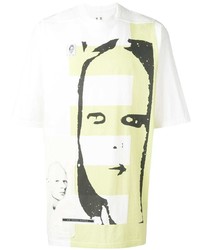 T-shirt à col rond imprimé blanc Rick Owens DRKSHDW