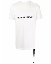 T-shirt à col rond imprimé blanc Rick Owens DRKSHDW