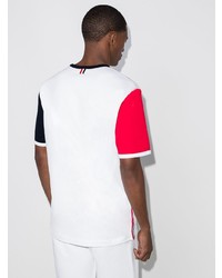 T-shirt à col rond imprimé blanc Thom Browne