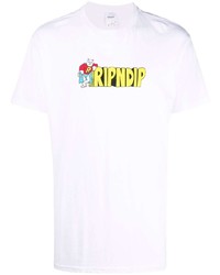 T-shirt à col rond imprimé blanc RIPNDIP