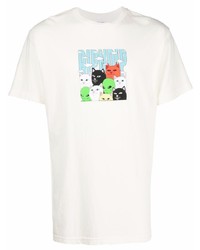 T-shirt à col rond imprimé blanc RIPNDIP