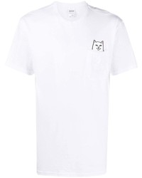 T-shirt à col rond imprimé blanc RIPNDIP