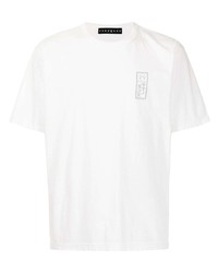 T-shirt à col rond imprimé blanc Roar