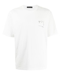 T-shirt à col rond imprimé blanc Roar
