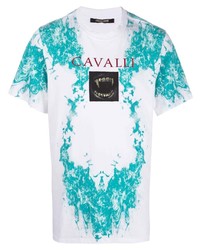 T-shirt à col rond imprimé blanc Roberto Cavalli