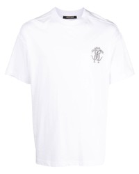 T-shirt à col rond imprimé blanc Roberto Cavalli