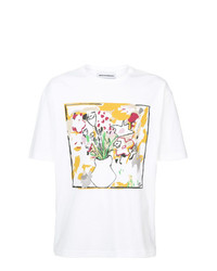 T-shirt à col rond imprimé blanc Rochambeau