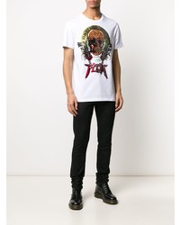 T-shirt à col rond imprimé blanc Philipp Plein