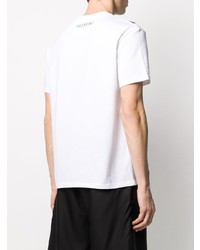 T-shirt à col rond imprimé blanc Valentino