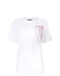 T-shirt à col rond imprimé blanc Rokh