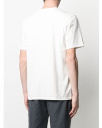 T-shirt à col rond imprimé blanc Stussy