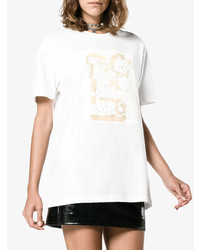 T-shirt à col rond imprimé blanc Jean-Michel Basquiat X Browns