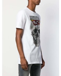 T-shirt à col rond imprimé blanc Philipp Plein