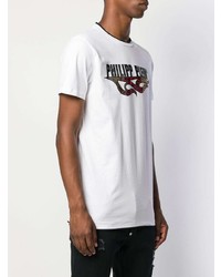 T-shirt à col rond imprimé blanc Philipp Plein