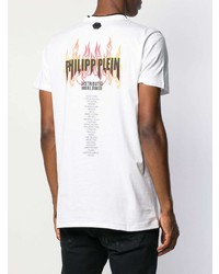 T-shirt à col rond imprimé blanc Philipp Plein