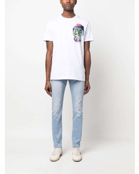 T-shirt à col rond imprimé blanc Philipp Plein