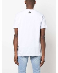 T-shirt à col rond imprimé blanc Philipp Plein