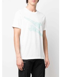 T-shirt à col rond imprimé blanc Stone Island Shadow Project