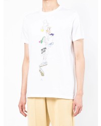 T-shirt à col rond imprimé blanc PS Paul Smith