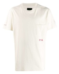 T-shirt à col rond imprimé blanc RtA