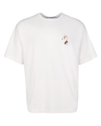 T-shirt à col rond imprimé blanc RtA