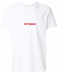 T-shirt à col rond imprimé blanc RtA