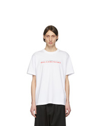 T-shirt à col rond imprimé blanc Sacai