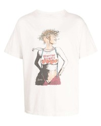 T-shirt à col rond imprimé blanc SAINT MXXXXXX