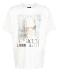 T-shirt à col rond imprimé blanc SAINT MXXXXXX