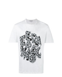 T-shirt à col rond imprimé blanc Salvatore Ferragamo