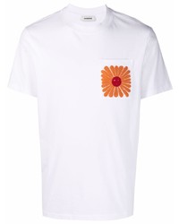 T-shirt à col rond imprimé blanc Sandro