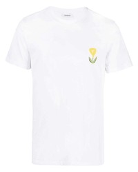 T-shirt à col rond imprimé blanc Sandro