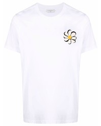 T-shirt à col rond imprimé blanc Sandro Paris