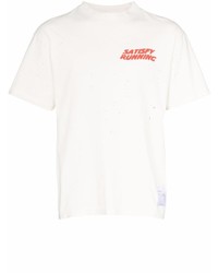 T-shirt à col rond imprimé blanc Satisfy