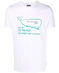 T-shirt à col rond imprimé blanc Save The Duck