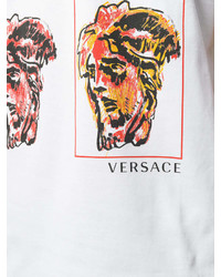 T-shirt à col rond imprimé blanc Versace