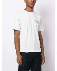 T-shirt à col rond imprimé blanc Evisu