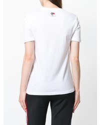 T-shirt à col rond imprimé blanc Être Cécile