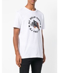 T-shirt à col rond imprimé blanc Karl Lagerfeld