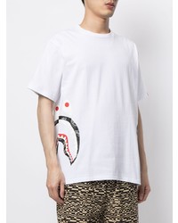 T-shirt à col rond imprimé blanc A Bathing Ape